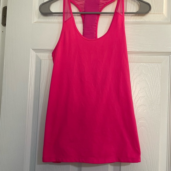 Athleta Pink Ruched Racerback Tank Top - Picture 2 of 2